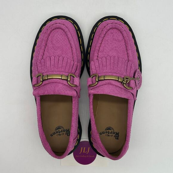Dr. Martens Women's Adrian Snaffle Suede Kiltie Loafers Thrift Pink Size 5 - Picture 8 of 11